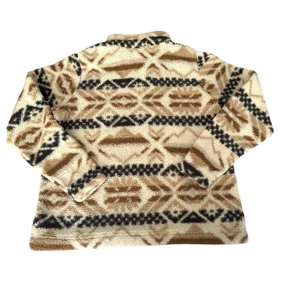 Columbia West Bend 1/4 Zip Pullover Women XL Fleece Beige Tan Aztec Southwestern - Picture 2 of 9
